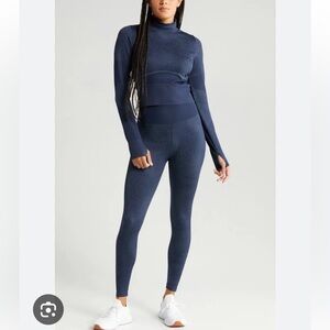 Zella Seamless Jacquard Base Layer Top + Leggings